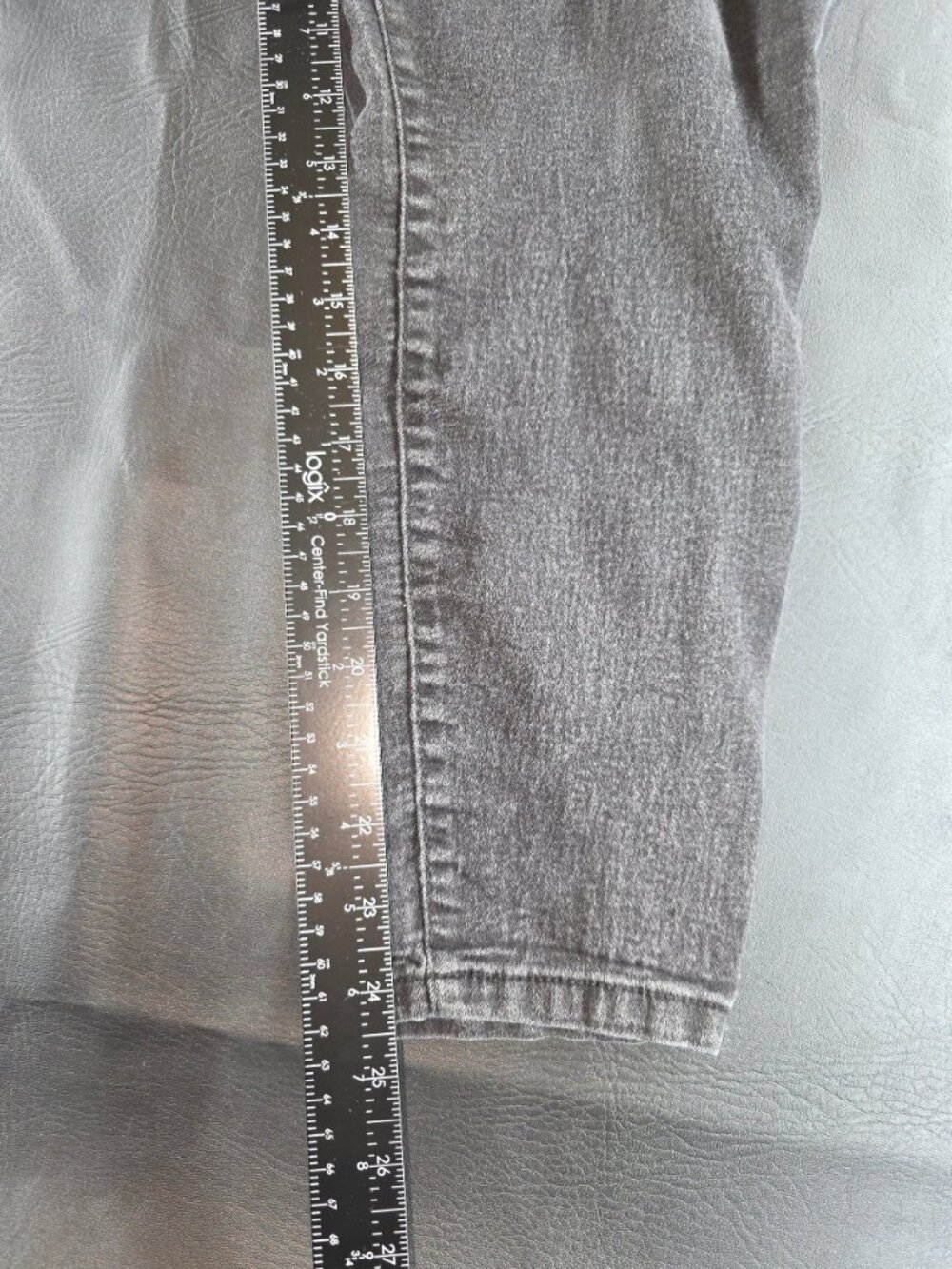 Ci Sono Gray Straight Leg Denim Jeans Womens Size 13/31 Five Pocket Button Fly - Picture 5 of 5